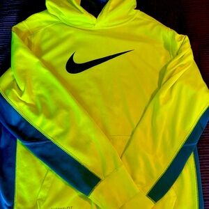 Boys Nike Neon Yellow Hooded Sweatshirt- XL